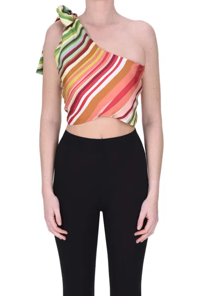 Co.go One Shoulder Top In Multicoloured