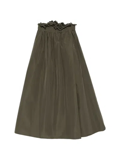 Co.go Pleated Maxi Skirt In Brown