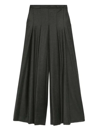 Co.go Pleated Wide-leg Trousers In Gray