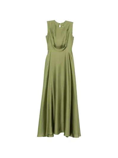 Co.go Sleveeless Crew Neck Maxi Dress In Green