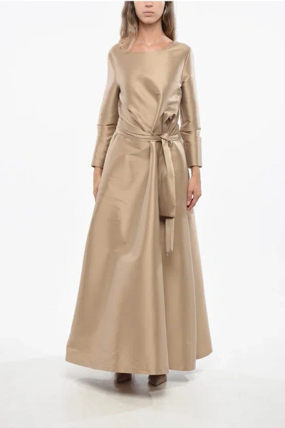 Co.go Solid Color Maxi Dress In Brown