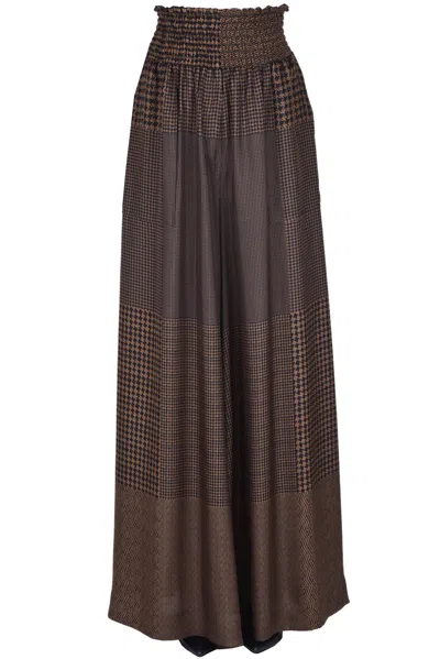 Co.go Wide Leg Trousers In Brown