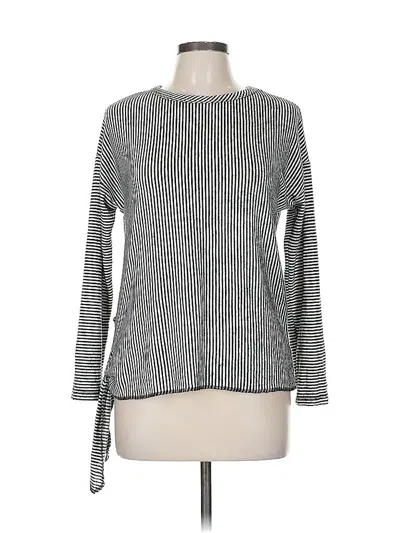 Pre-owned Coin 1804 Long Sleeve Top Black Boatneck Tops