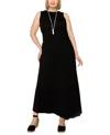 Coin 1804 Maxi Skirts Women's Black Stretch Elastic Waist Pull On Fts1389 In Black
