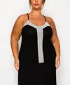 Coin 1804 Plus Size Dot Mesh Rayon Mix Panel Camisole Tank Top In Multi
