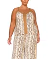 Coin 1804 Plus Size Python Contrast Panel Cami Top In Multi
