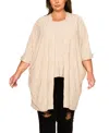 Coin 1804 Plus Size Spiral Wave Texture Dolman Cardigan Sweater