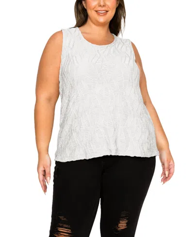 COIN 1804 PLUS SIZE SPIRAL WAVE TEXTURE TANK TOP