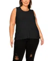 Coin 1804 Plus Size Spiral Wave Texture Strappy Back Tank Top