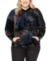 Coin 1804 Plus Size Tie Dye Cozy Pocket Pullover Sweatshirt In Multi