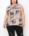 COIN 1804 PLUS TIE DYE BUTTON BACK TANK TOP