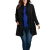 Coin 1804 Plus Size Draped Flyaway Cardigan Duster Knit Top In Black