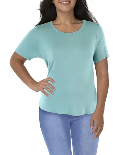 Coin 1804 Plus Womens Knit Short Sleeves T-shirt In Green