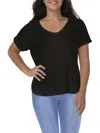 COIN 1804 PLUS WOMENS SCOOP NECK RIBBED BLOUSE