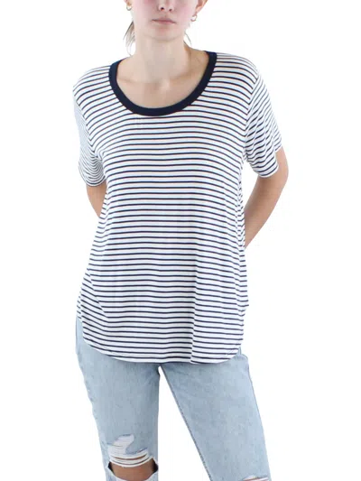Coin 1804 Plus Womens Striped Crewneck T-shirt In Multi