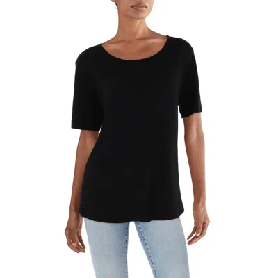 Coin 1804 Plus Womens Textured Round Neck Thermal Top In Black