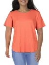 Coin 1804 Plus Womens Textured Round Neck Thermal Top In Brown