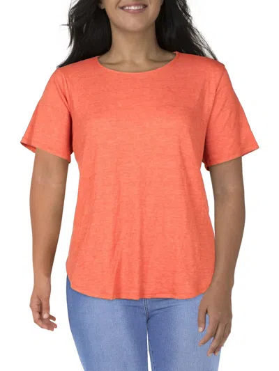 Coin 1804 Plus Womens Textured Round Neck Thermal Top In Pink