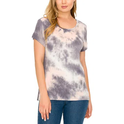 Coin 1804 Plus Womens Tie-dye Cuffed Sleeve T-shirt In Multi