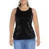 Coin 1804 Plus Womens U Neck Sequined Tank Top In Black