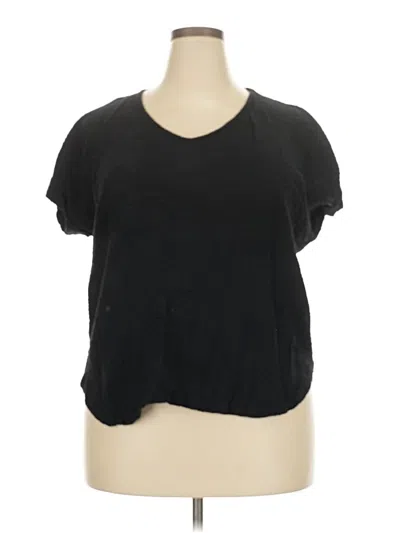 Pre-owned Coin 1804 Short Sleeve Top Black Scoop Neck Tops
