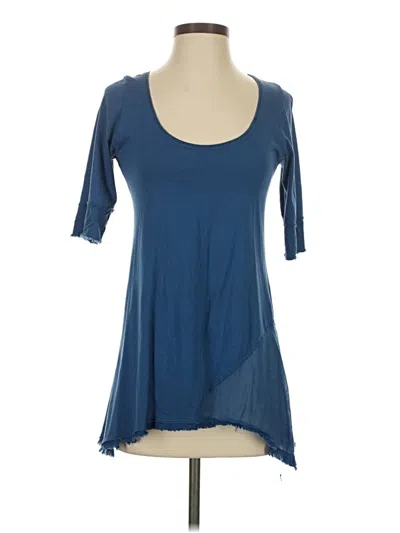 Pre-owned Coin 1804 Short Sleeve Top Blue Scoop Neck Tops