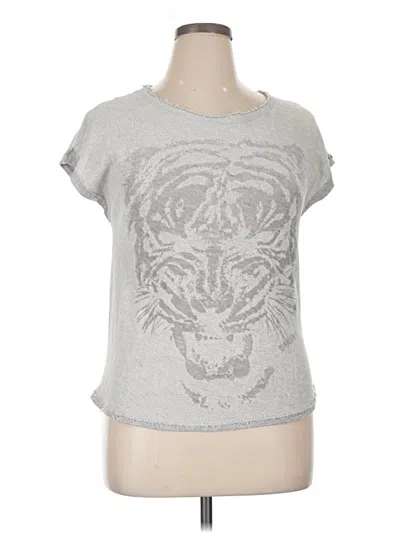 Pre-owned Coin 1804 Short Sleeve Top Gray Crew Neck Tops