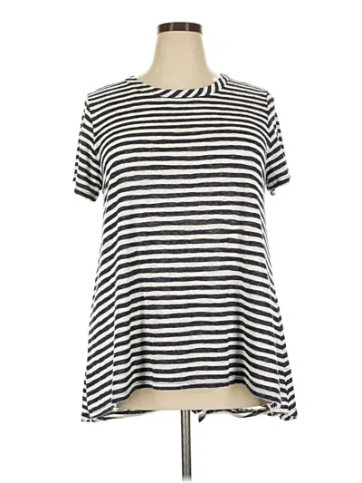 Pre-owned Coin 1804 Short Sleeve Top Silver Keyhole Neckline Tops