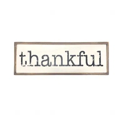 Col House Designs Mini Thankful Block Sign Wooden Wall Decor In Off-white