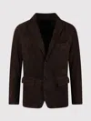 Colamarino Suede Leather Single Breasted Blazer Blazer Brown In Brown