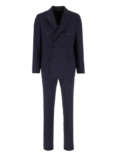 Colamarino Double-breasted Suit In Blue
