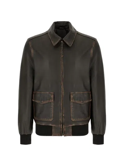 Colamarino Leather Jacket In Multi