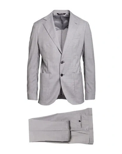 Colamarino Man Suit Light Grey Size 46 Virgin Wool In Gray