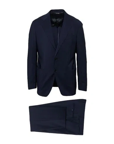 Colamarino Man Suit Navy Size 46 Virgin Wool In Blue