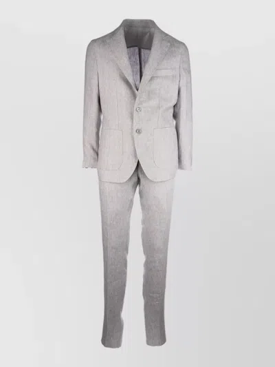 Colamarino Single Breasted Suit Notch Lapel Back Vent In Gray