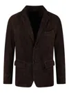 Colamarino Suede Leather Single Breasted Blazer Blazer Brown In Brown