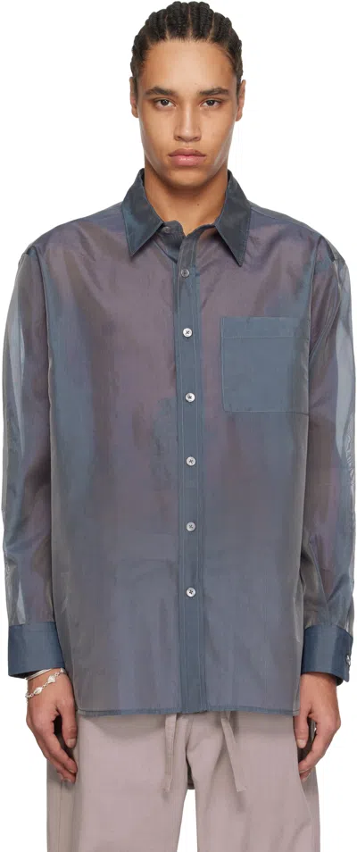 Colbo Blue Tk Shirt In Sheer Iridescentblue
