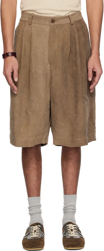 Colbo Brown Dress Shorts In Hard Wash Brown
