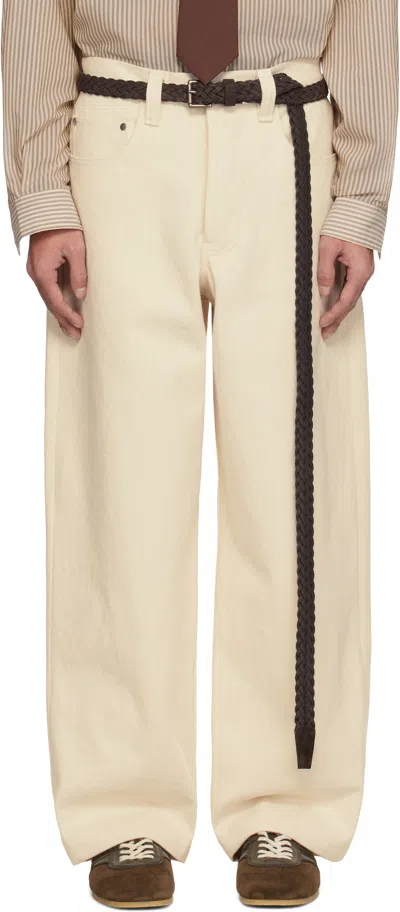 Colbo Off-white Big Pocket Jeans In Natural