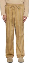 Colbo Tan Draw Trousers In Wash Out Stripe