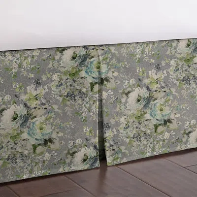 Colcha Linens Blossom Bed Skirt In Gray,green
