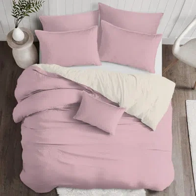 Colcha Linens Braxton Bubblegum Cotton Duvet Cover Set