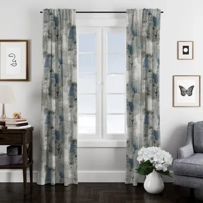 Colcha Linens Drapery Linen Solid Room Darkening Rod Pocket Single Curtain Panel In Blue