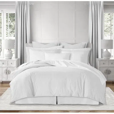 Colcha Linens Eastport Twill Cotton Coverlet Set In White