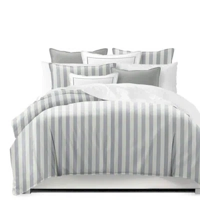 Colcha Linens Lea Beige Standard Cotton 3 Piece Comforter Set In Gray Striped