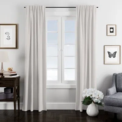 Colcha Linens London Solid Room Darkening Rod Pocket Single Curtain Panel In Ivory