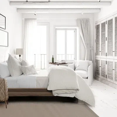 Colcha Linens Metallic Thread Zinc In White