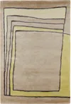 Cold Picnic Brown Time Frame Rug, 4x6 In Gold