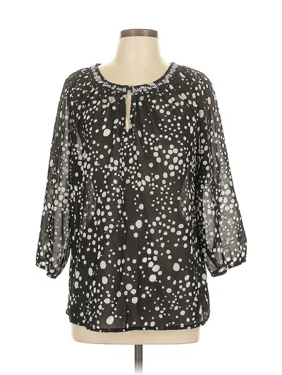 Pre-owned Coldwater Creek 3/4 Sleeve Blouse In Black