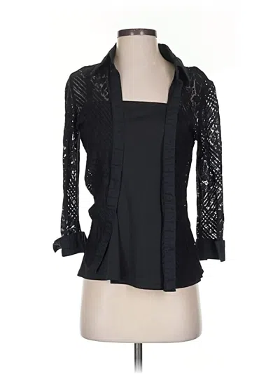 Pre-owned Coldwater Creek 3/4 Sleeve Blouse In Black